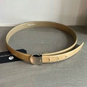Salvatore Ferragamo Beige Patent Leather Belt